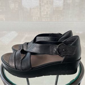 Like new Earth chunky leather wedge heel sandal.  Size 7B (medium width)
